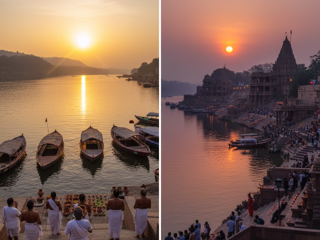 ओंकारेश्वर में सूर्यास्त और सूर्योदय का जादू: नर्मदा के किनारे एक आध्यात्मिक अनुभव